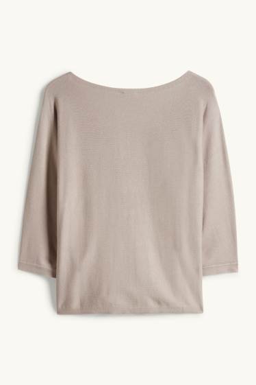 Women - Fine knit jumper - beige