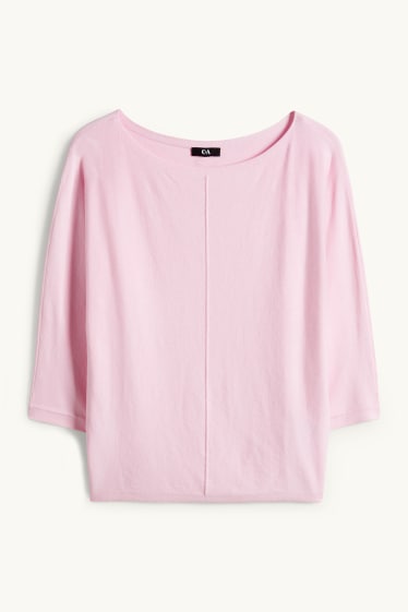 Women - Fine knit jumper - rose