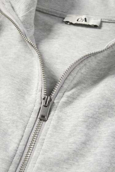 Femmes - Sweat zippé court - gris
