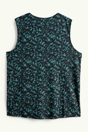 Women - Technical top - 4 Way Stretch - patterned - dark green / black