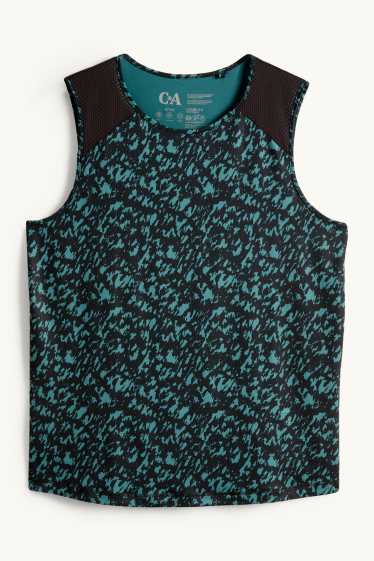 Women - Technical top - 4 Way Stretch - patterned - dark green / black