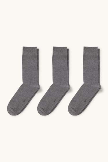 Hommes - Lot de 3 paires - chaussettes - gris