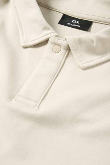 Heren - Poloshirt - relaxed fit - beige