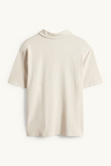 Heren - Poloshirt - relaxed fit - beige
