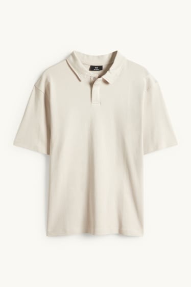 Heren - Poloshirt - relaxed fit - beige