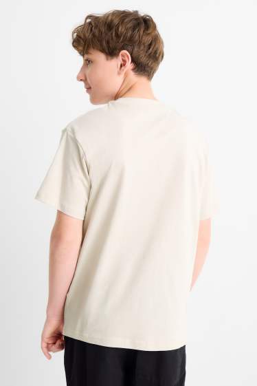 Children Boys - Skateboarder - short sleeve T-shirt - light beige