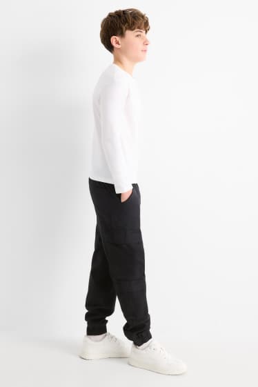 Children Boys - Cargo trousers - textured - black