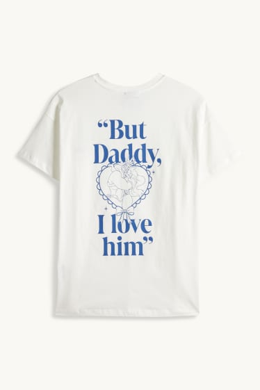 Dames - T-shirt - oversized - Ariel - wit / blauw