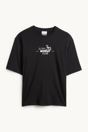 Herren - T-Shirt - Oversized - Garfield - schwarz