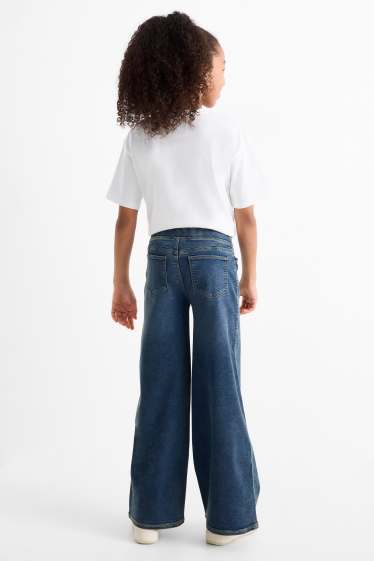 Children Girls - Wide leg jeggings - denim-dark blue
