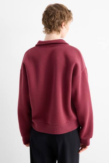 Femei - Bluză de molton - bordo