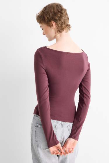 Damen - Langarmshirt - Slim Fit - lila