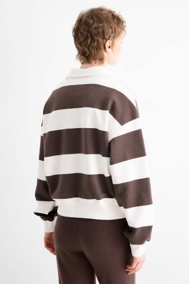 Dames - Sweatshirt - gestreept - bruin / beige