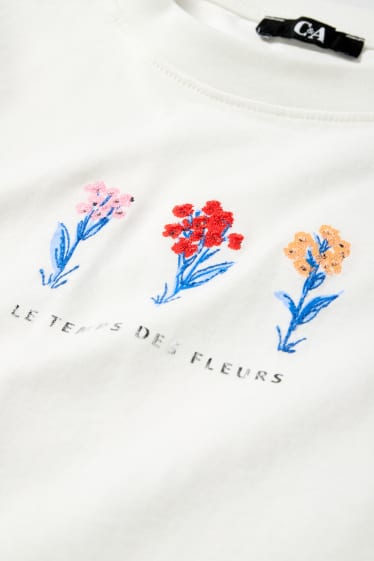 Dames - T-shirt - regular fit - glanseffect - wit