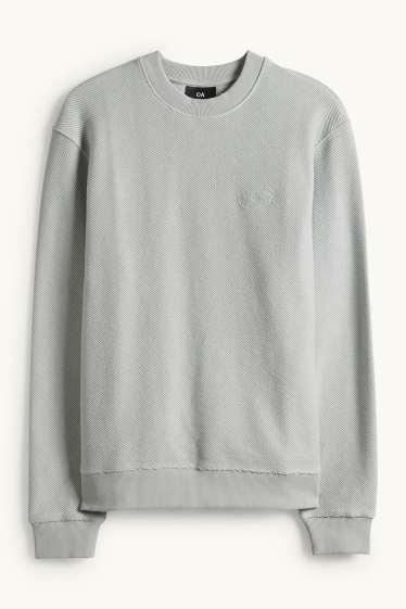 Bărbați - Bluză de molton - structurată - gri deschis