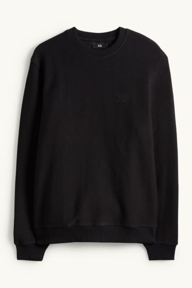 Bărbați - Bluză de molton - structurată - negru