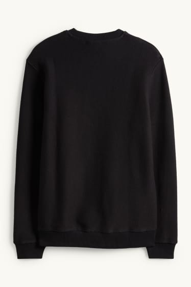 Bărbați - Bluză de molton - structurată - negru