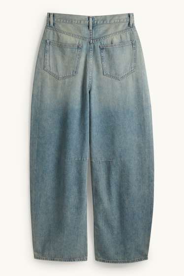 Damen - Balloon Jeans - Mid Waist - helljeansblau