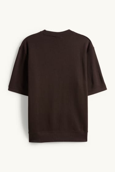 Bărbați - Tricou - relaxed fit - maro închis