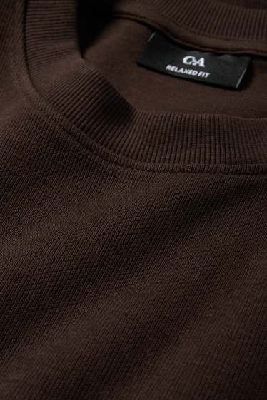 Bărbați - Tricou - relaxed fit - maro închis