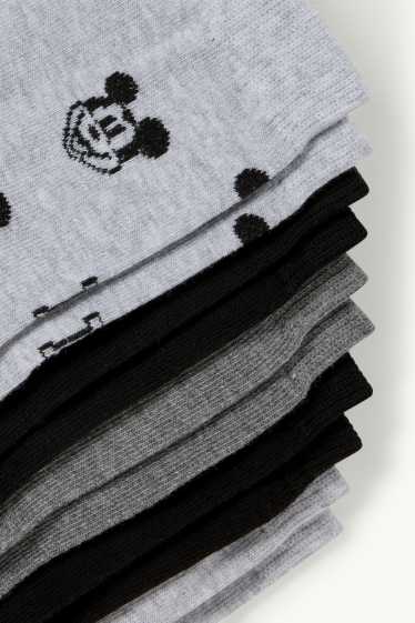 Dames - Set van 5 paar - sokken met motief - Mickey Mouse - zwart / grijs