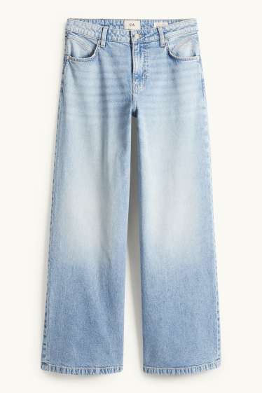 Dámské - Wide leg jeans - mid waist - džíny - světle modré
