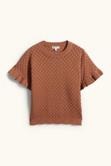 Enfants filles - T-shirt - finition texturée - marron