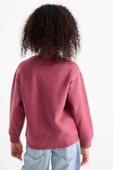 Children Girls - Los Angeles - sweatshirt with rhinestones - dark rose