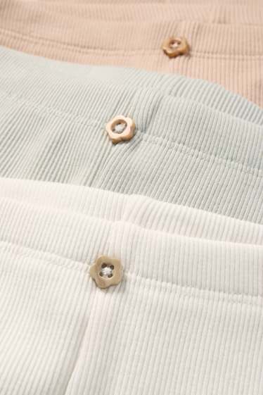 Baby: meisjes - Set van 3 - babylegging - geribd - crème wit