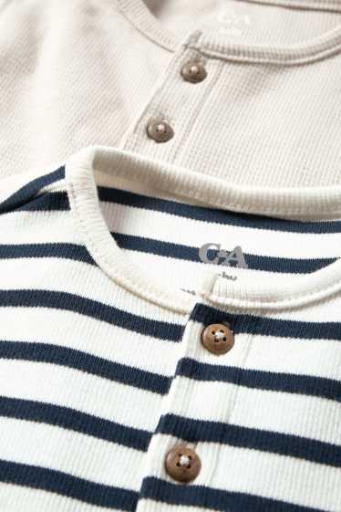 Baby Buben - Multipack 2er - Langarmshirt - strukturiert - hellbeige