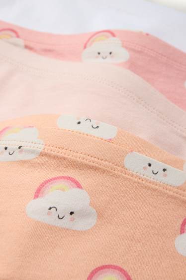 Kinder Mädchen - Multipack 6er - Wolke und Regenbogen - Boxershorts - orange