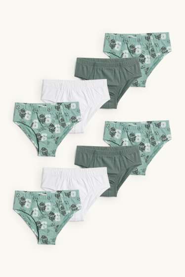 Bambini - Confezione da 8 - dinosauro e calcio - slip - verde