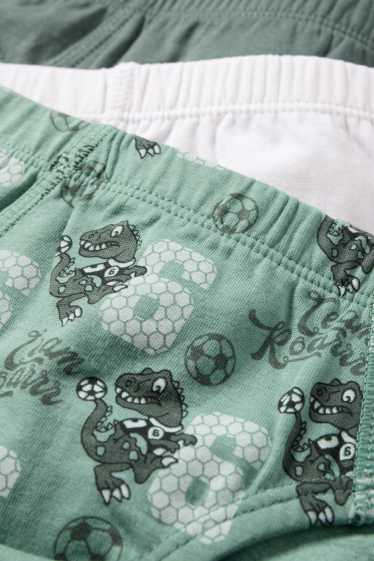 Bambini - Confezione da 8 - dinosauro e calcio - slip - verde