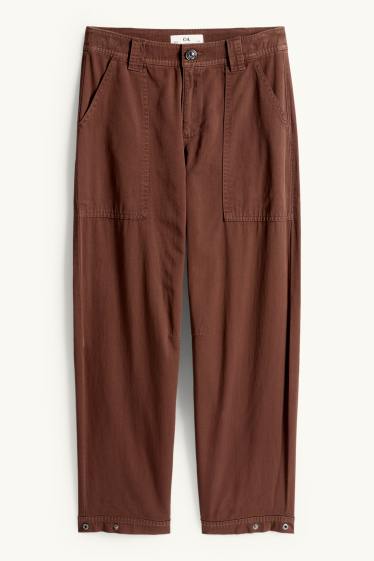 Kinder Mädchen - Stoffhose - dunkelbraun