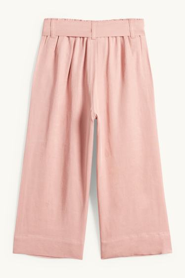 Děti - dívky - Plátěné kalhoty - růžová