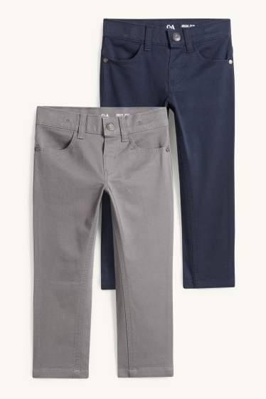 Enfants garçons - Lot de 2 - pantalons - gris foncé