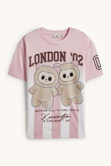 Enfants filles - Ours en peluche - T-shirt - rose