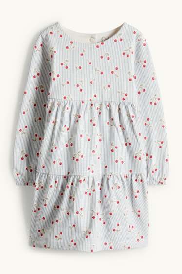 Neonate - Ciliegia - vestito per neonate - a righe - azzurro