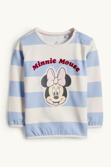 Bebés niñas - Minnie Mouse - sudadera para bebé - de rayas - azul / crema