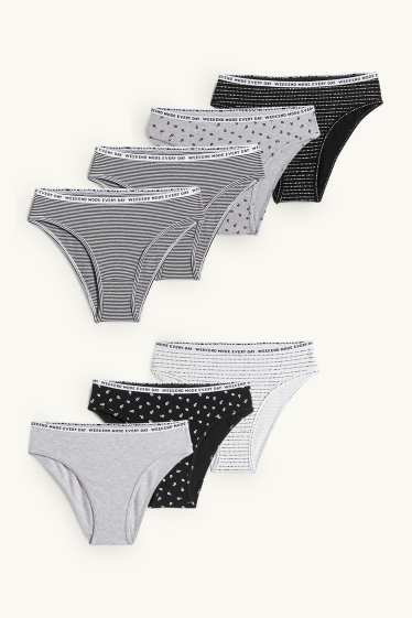 Děti - dívky - Multipack 7 ks - kalhotky - černá/bílá