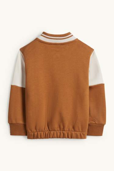 Children Boys - Tractor - varsity jacket - brown