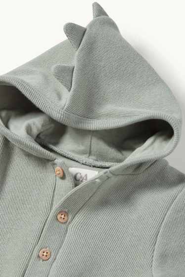 Neonati - Dinosauro - tuta per neonati - a coste - verde