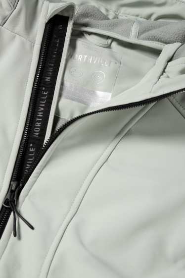 Children Girls - Softshell jacket with hood - waterproof - mint green