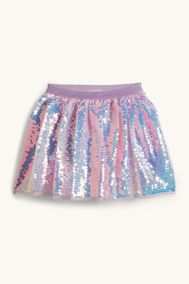 Děti - dívky - Pajetková sukně - světle fialová