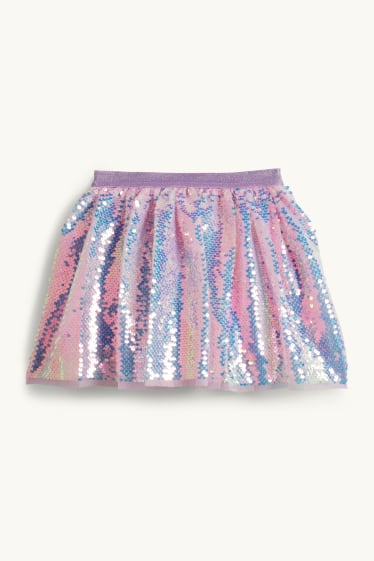 Děti - dívky - Pajetková sukně - světle fialová