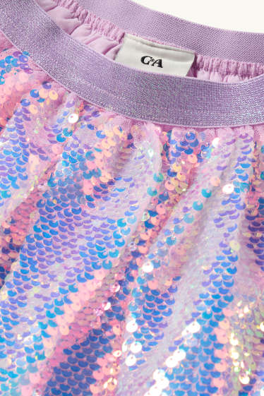 Děti - dívky - Pajetková sukně - světle fialová