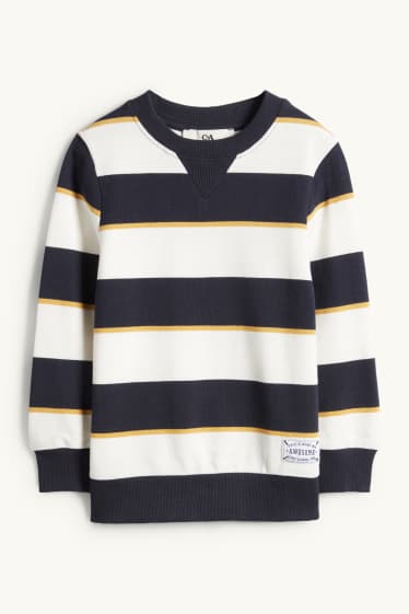 Kinder Jungen - Sweatshirt - gestreift - dunkelblau / weiss
