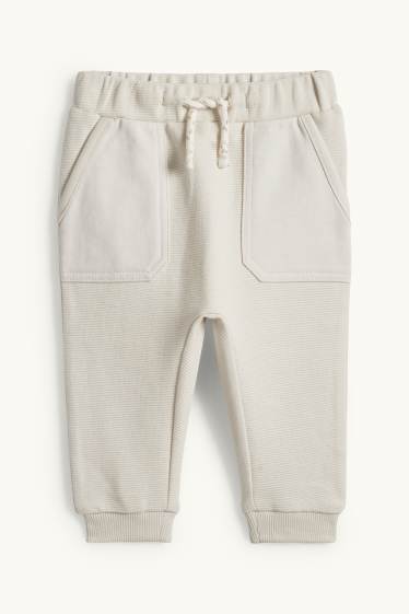 Baby Jungen - Baby-Jogginghose - gerippt - hellbeige