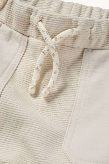 Baby Jungen - Baby-Jogginghose - gerippt - hellbeige