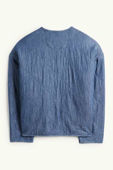 Damen - Jeans-Steppjacke - Oversized - jeansblau